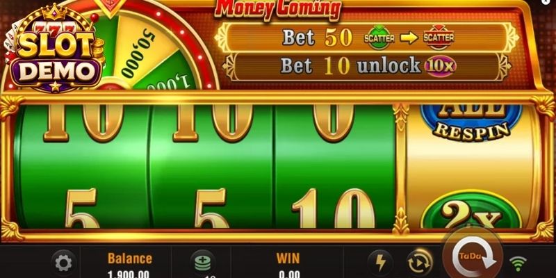 Tampilan permainan slot money coming